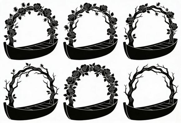 Boat Archway SVG Clipart Floral Wedding