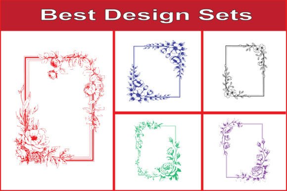 Botanical Square Frame Vector Set