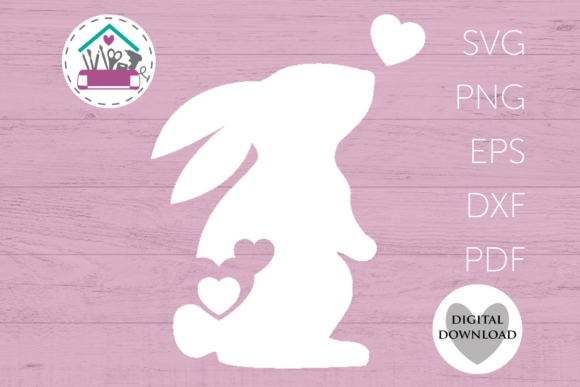 Easter Bunny Heart Rabbit SVG Cut File