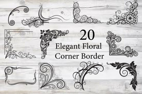 Elegant Floral Corner Border