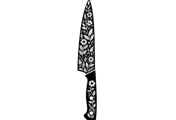 Floral Chef Knife SVG Cut File