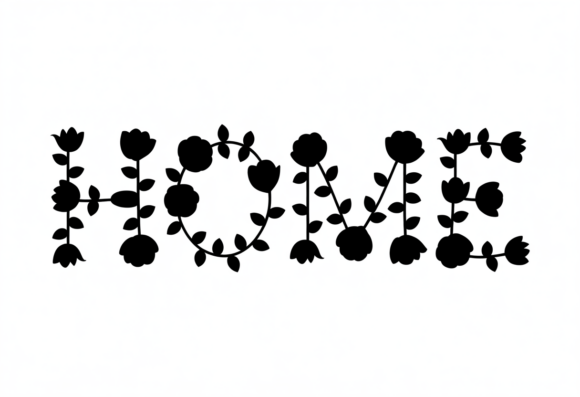 Floral Home Letters SVG Cut File
