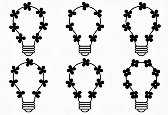 Floral Light Bulb SVG Clipart Bundle