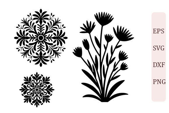 Floral Mandala Wildflower SVG Set