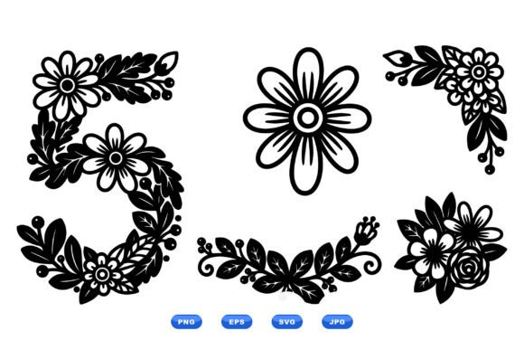 Floral Number Five SVG Set Review