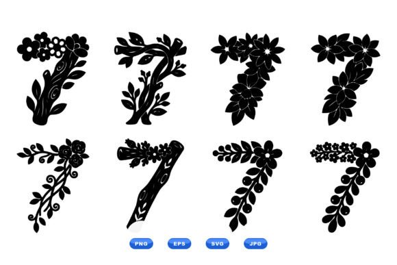 Floral Number Seven SVG Collection