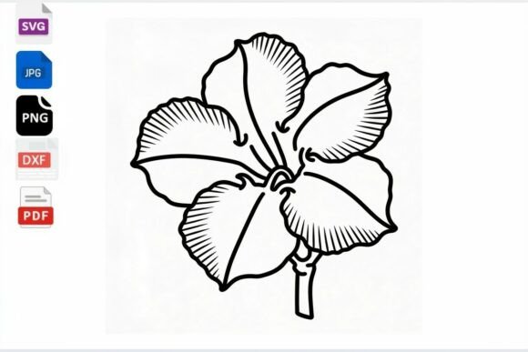 Flower Outline SVG Clipart Floral Design