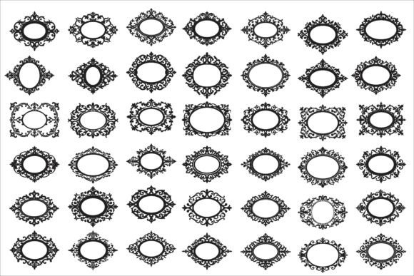 Oval Floral Decorative Frame