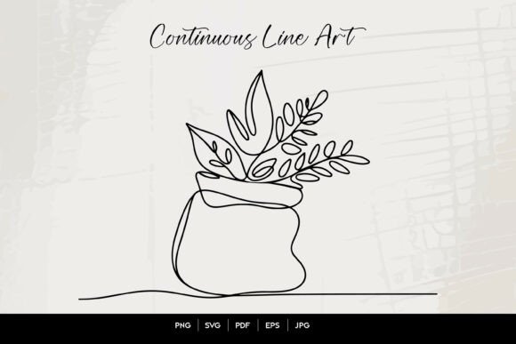 Plant in Sack Line Art
