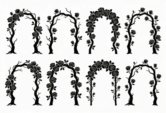 Rose Arch SVG Clipart - Floral Wedding