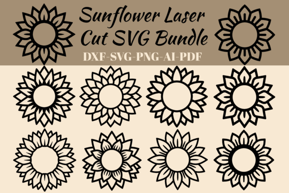 Sunflower Laser Cut SVG Bundle