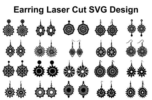 Vintage Mandala Earring SVG Bundle
